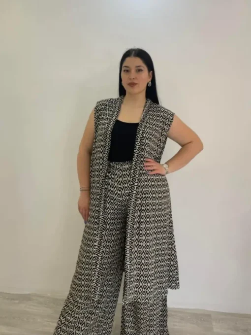 Σετ καζάκα παντελόνα plus size V31703