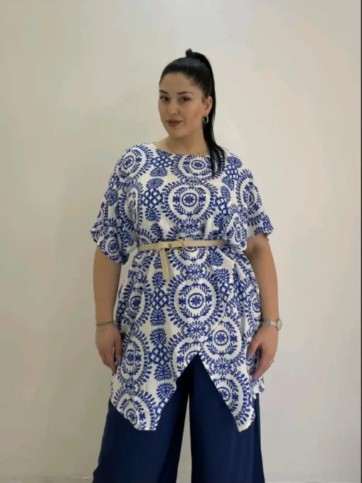 Μπλούζα Ασύμμετρη βουαλ OneSize oversized V31579